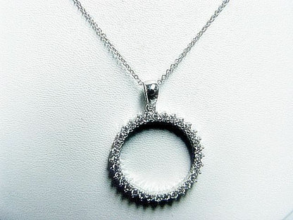 DIAMOND ROUND BR SHAPE CIRCLE PENDANT PRONG SET INCLUDED CHAIN