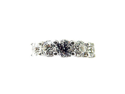 DIAMOND 5 STONE ROUND BR SHAPE COMMON PRONG SET BAND ANNIVERSARY DIAMOND BAND