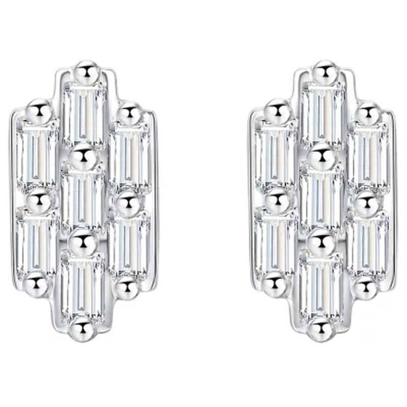 0.17 CT. T.W. Baguette Diamond Earrings in 14K White Gold