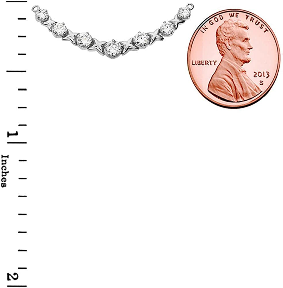 Dazzling 14K White Gold Diamond XOXO Pendant Necklace