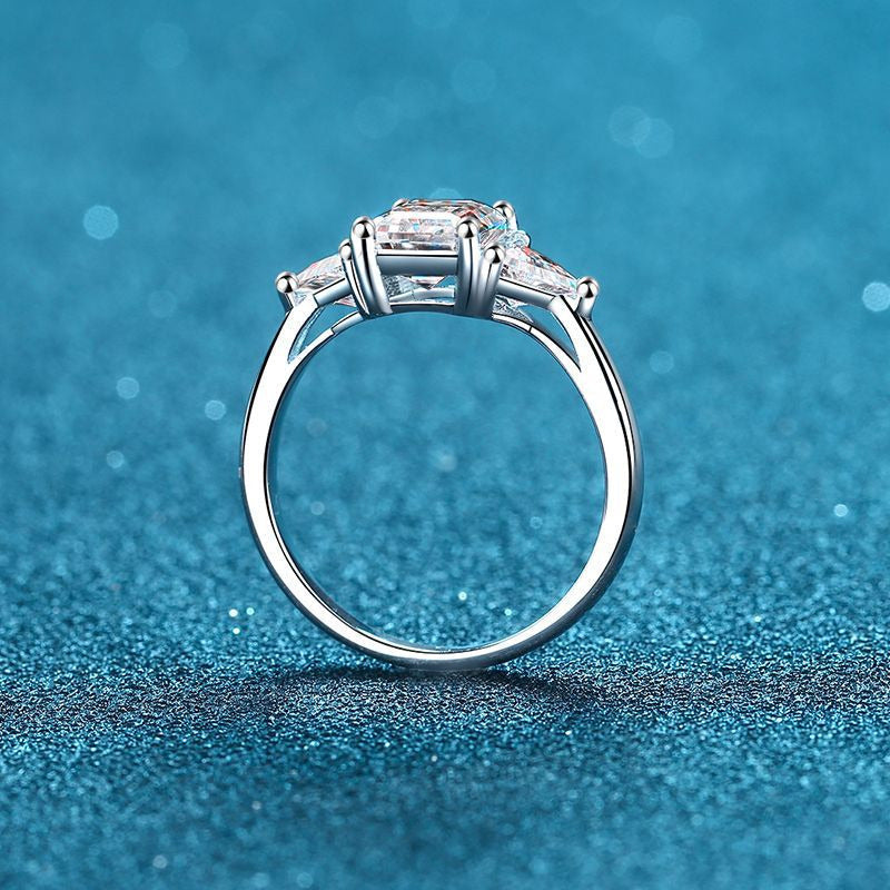 Radiant Cut 3Ct Full Moissante Wedding Rings for Women Lab Grown Diamond Promise