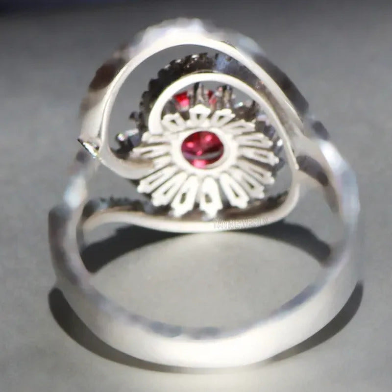 Gorgeous 925 Silver Natural Gemstones Ruby Wedding Birthstone Bride Engagement M
