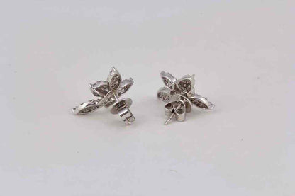 Classic Diamond Gold Cluster Earrings