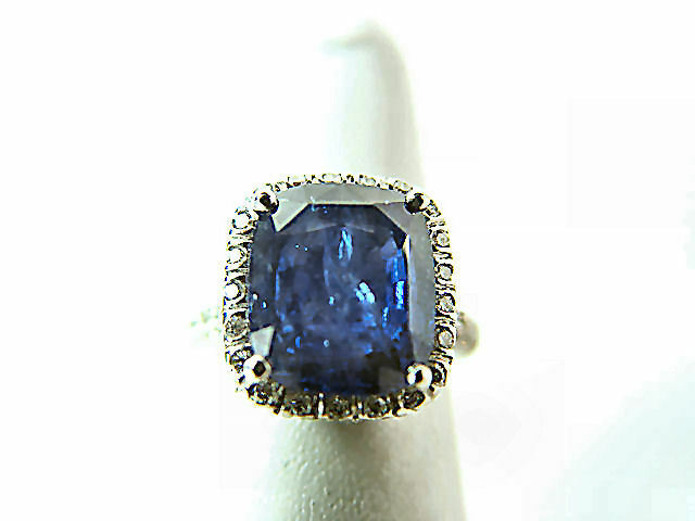 SAPPHIRE BLUE CUSHION SHAPE 12.09X 10.32X 5.81MM DIAMOND
