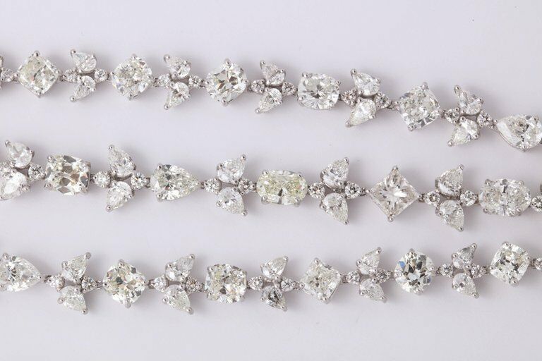 Diamond Necklace! 53.61 ct Multi Shape Long Diamond Necklace