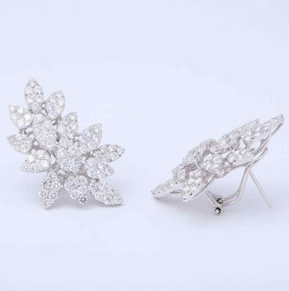 Pave Diamond Cluster Earrings