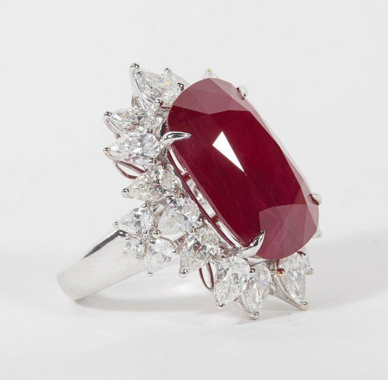 Impressive 24.64 Carat Ruby and Diamond Ring