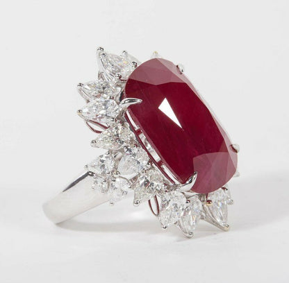 Impressive 24.64 Carat Ruby and Diamond Ring