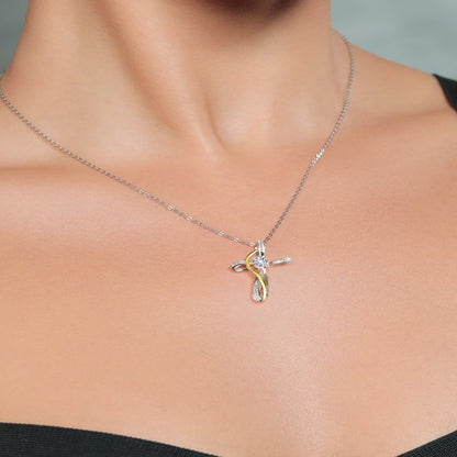 925 Silver and 10K Yellow Gold White Created Sapphire and Lab Grown Diamond Infi