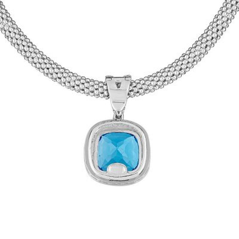 Swiss Blue Topaz and White Topaz Necklace in Italian Sterling Silver