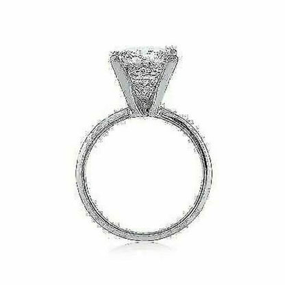 Solitaire 5.00 Ct Diamond Engagement Rings 14Kt White Gold Princess Cut Size 7