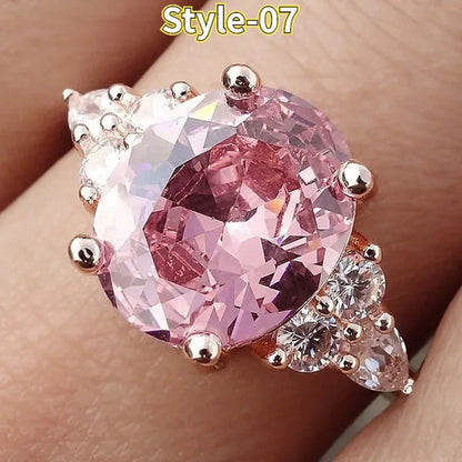 9 Style Exquisite Fashion Rings for Women Elegant Fashion Jewelry Natural Gemsto