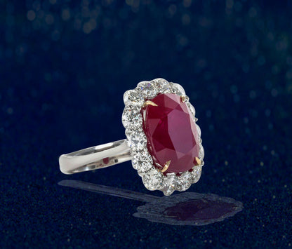 GRS CERTIFIED RUBY CUSHION SHAPE 13.80 LENGTH X11.30 WIDTH X7.05MM DEPTH DIAMOND