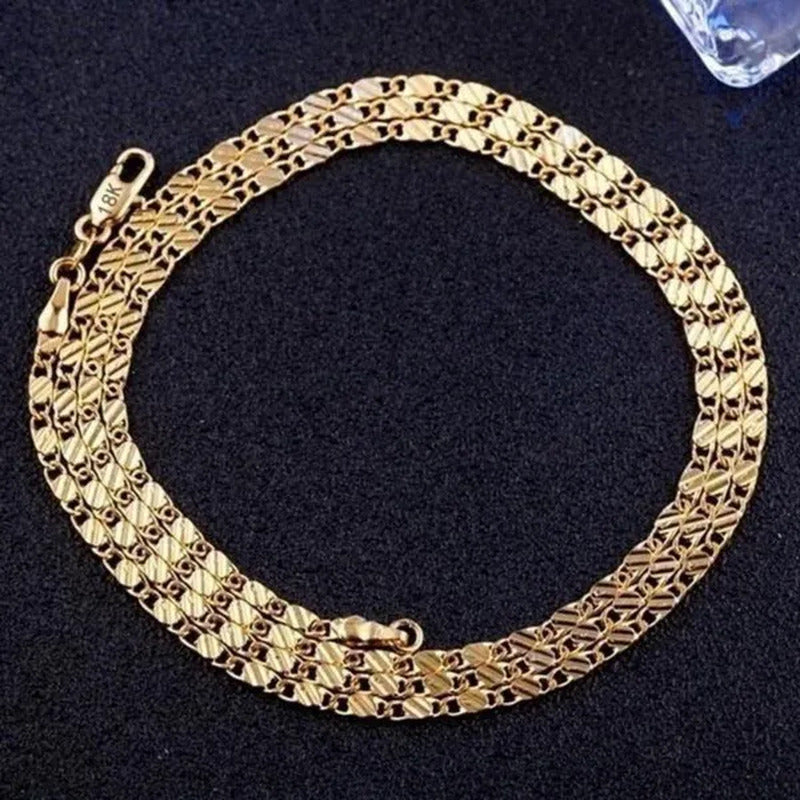 1Pc/3Pcs Men'S Women'S 16-30 Inch European Fashion Luxury Solid Chain Necklace B