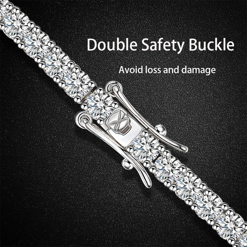 4Mm Moissanite Tennis Chain Necklace Sparkling Lab Diamond Necklace Fine Jewelry