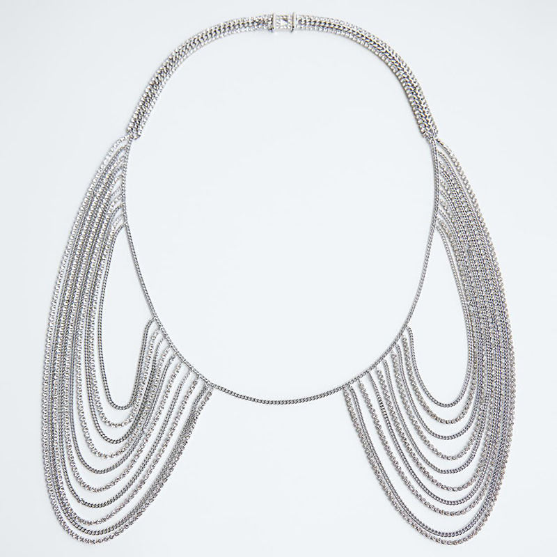 Diamond Shawl Necklace Exaggerated Women
