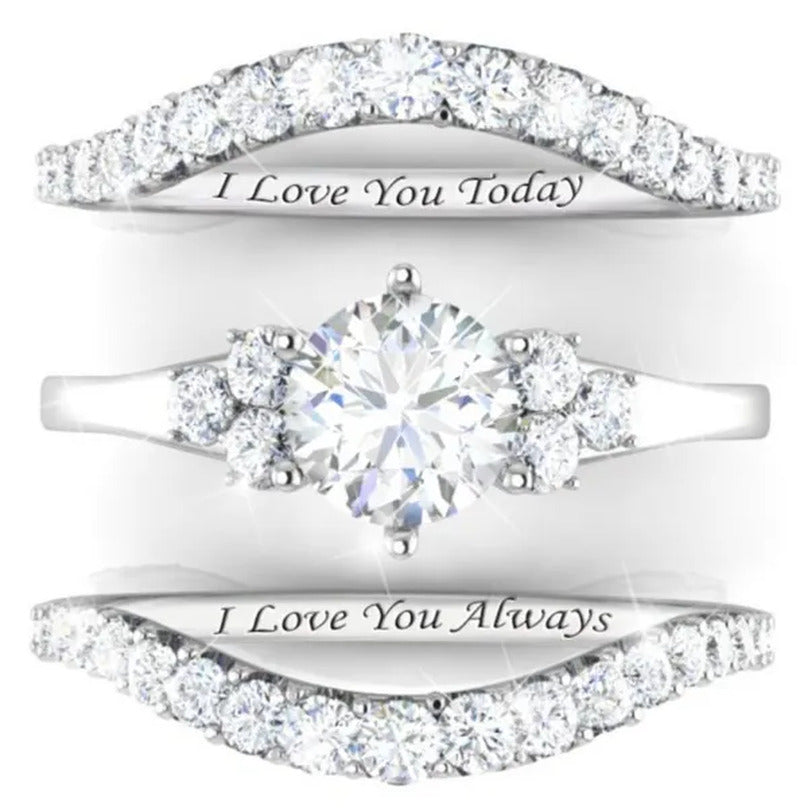 3Pcs / Set Classic Bright Woman Fashion Diamond Jewelry Exquisite 925 Sterling S