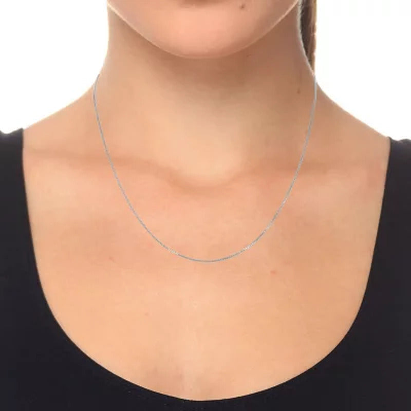 Adjustable Box Link Chain Necklace, .85Mm in 14K Gold