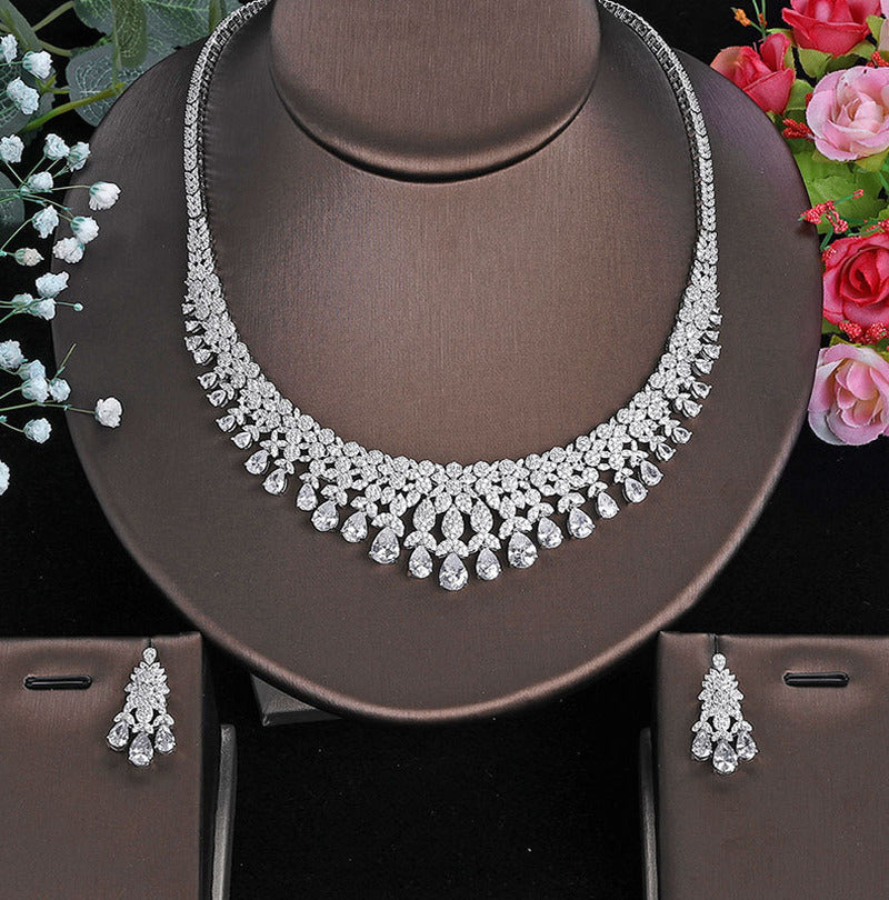 Necklace Earrings Ring and Bracelet Four-Piece Set