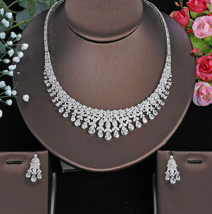 Necklace Earrings Ring and Bracelet Four-Piece Set