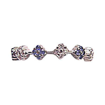 BLUE SAPPHIRE AND DIAMOND ETERNITY BAND ROUND CUT BAR SET