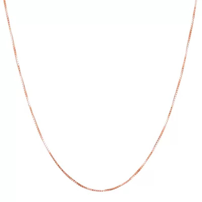 Adjustable Box Link Chain Necklace, .70Mm in 14K Gold