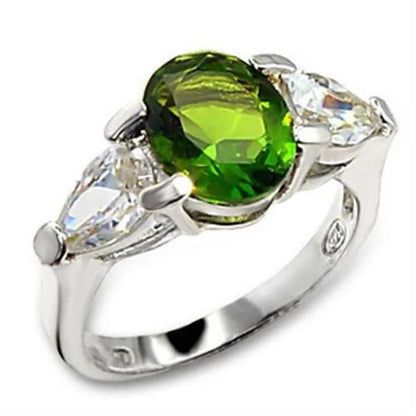 Alamode 60411-6 High-Polished 925 Sterling Silver Ring with Synthetic Spinel,