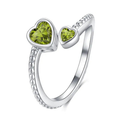 Fashion Accessories Women Jewelry Adjustable Ring Heart Ring Crystal Ring Births