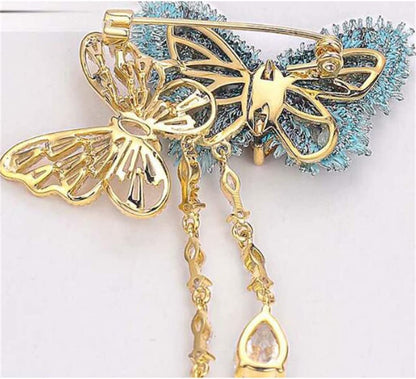 CZDYUF Brooch Temperament Vintage Embroidery Fabric Tassel Brooch Sweater Coat P