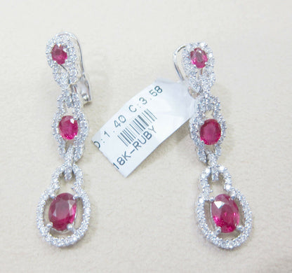 ruby three graduated set each round brilliant diamond