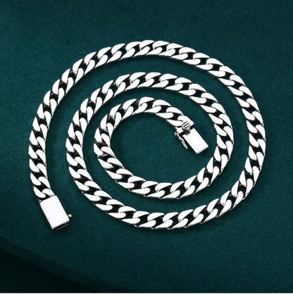 Trendy S925 Sterling Silver Necklace for Men Women 2022 New Simple 7Mm 8Mm\