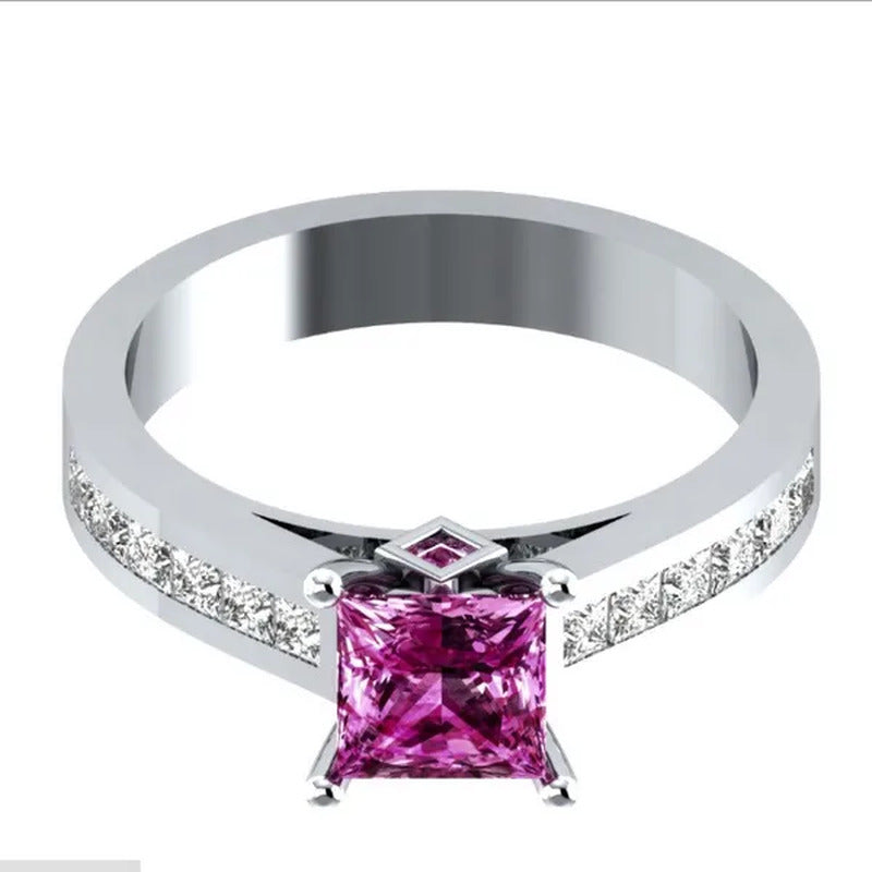 New Women Fashion Noble Ruby Ring Gold-Plated Jewelry Engagement Ring