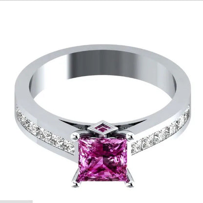 New Women Fashion Noble Ruby Ring Gold-Plated Jewelry Engagement Ring