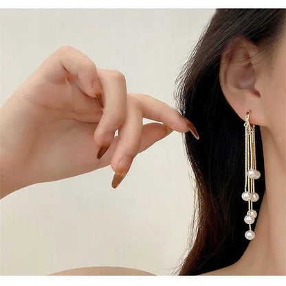 New Trend Elegant Tassel Long Earrings for Women Fashion Dangle Earring Jewelry