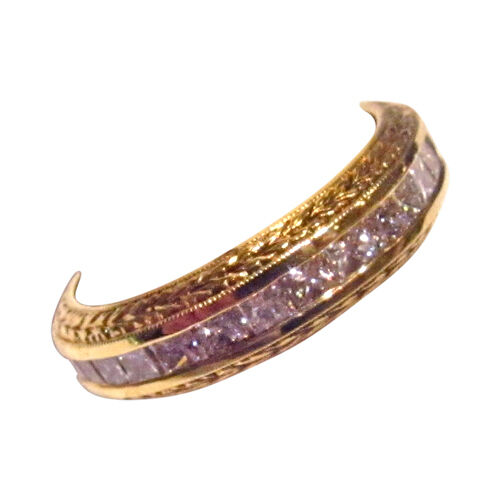 DIAMOND PRINCESS SHAPE ETERNITY BAND SET WEAVE DESIGN DIAMOND BAND DIAMOND RING