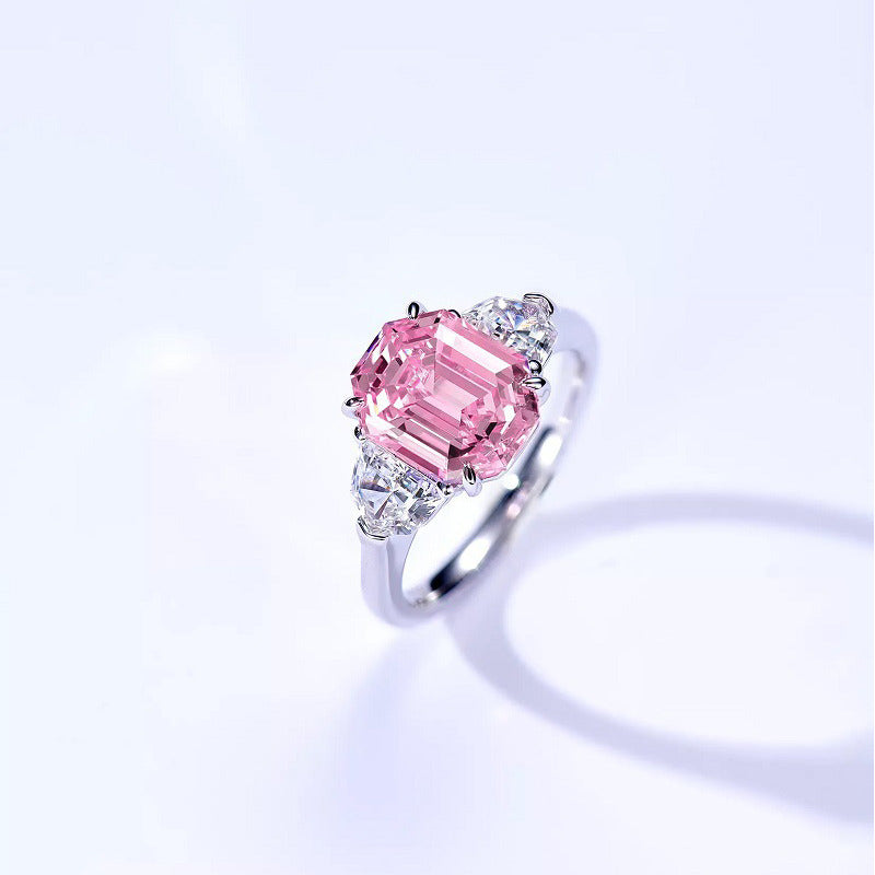 4 Karat 925 Silver Plating Trendy Woman CZ Engagement 5A Zircon Ring