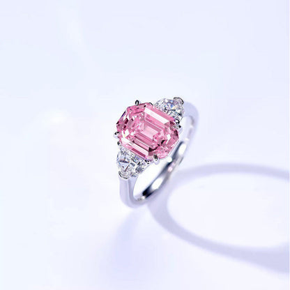 4 Karat 925 Silver Plating Trendy Woman CZ Engagement 5A Zircon Ring