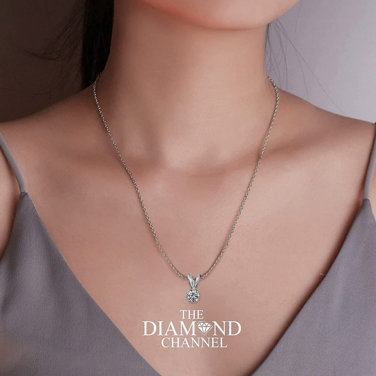 Premium Diamond Pendant Necklace for Women - AGS Certified Real Diamond 4-Prong