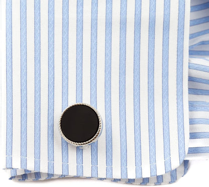 Ribbed Tuxedo Cufflinks & Studs Formal Set Unique Designed French Cuff Links Men