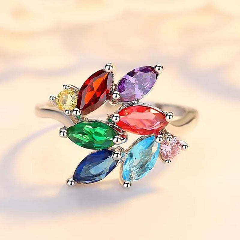 Fashion Jewelry Exquisite Gold-Plated Sapphire Emerald Ruby Amethyst Topaz Bride