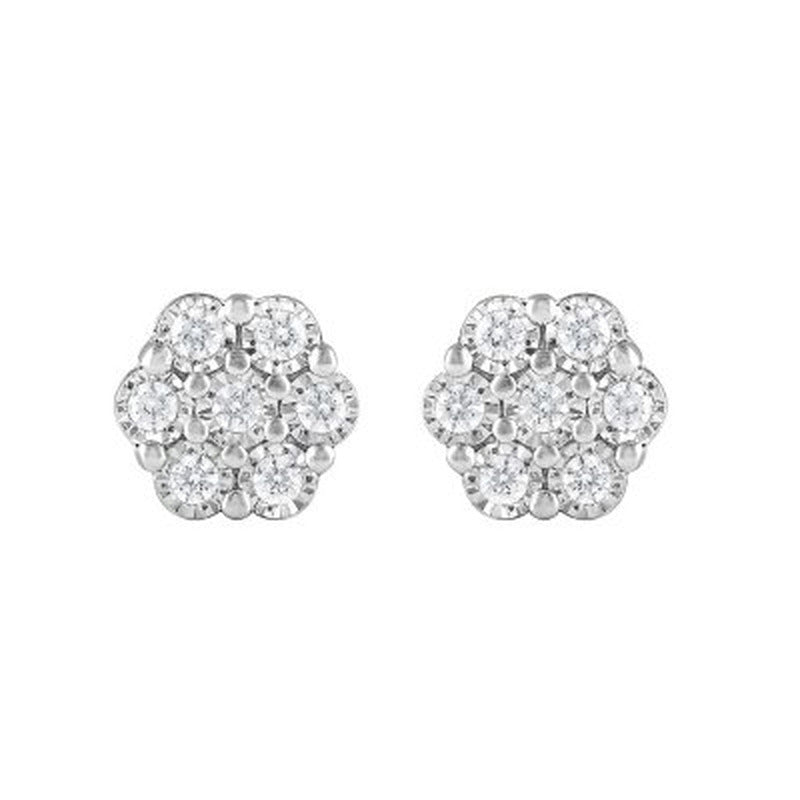 0.50 CT. T.W. Diamond Pendant & Earring Set in 14K White Gold