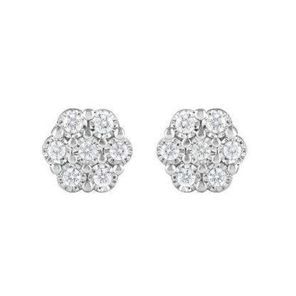0.50 CT. T.W. Diamond Pendant & Earring Set in 14K White Gold