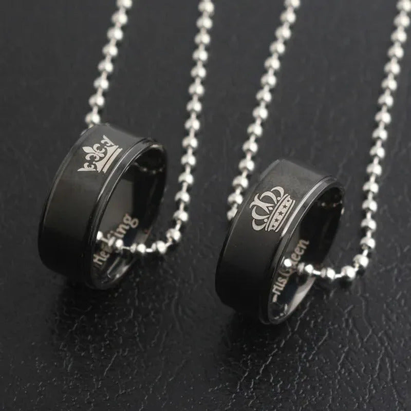 Jewelry Her King His Queen Crown Wedding Ring Necklace Fashion Pendant for Men a