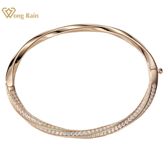 925 Sterling Silver Lab Sapphire High Carbon Diamond 18K Gold Plated