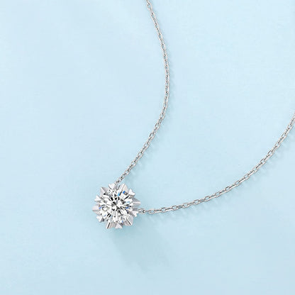 Moissanite Pendant Necklace, 1CT Lab Grown Diamond Stone with VVS1 Clarity D Col