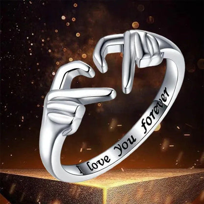 BUY 2+1 FREE = 3 Exquisite Fashion Creative 925 Sterling Silver Double Hand Hear