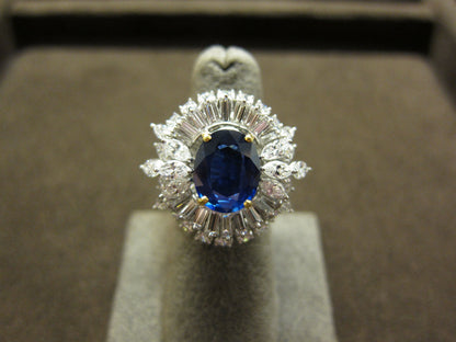 OVAL SAPPHIRE BAGUETTE ROUND MARQUISE DIAMOND RING
