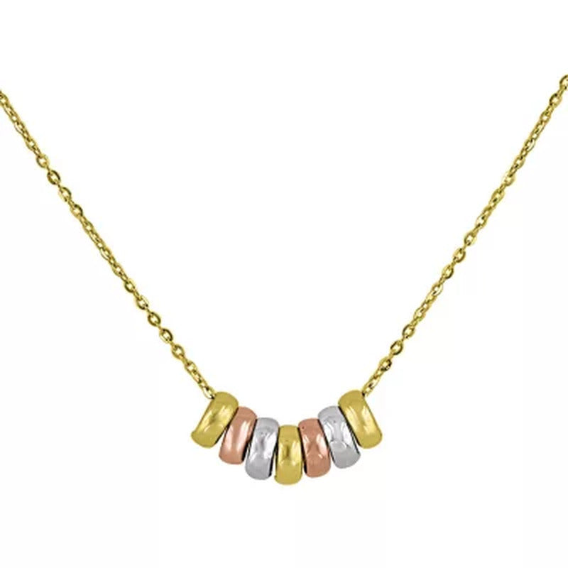 14K Tri Color Gold Circle of Life Necklace