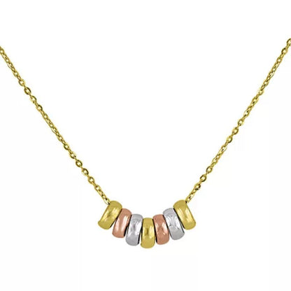 14K Tri Color Gold Circle of Life Necklace