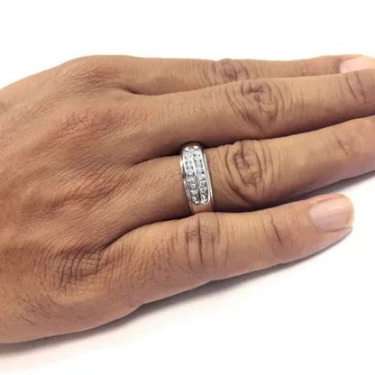 0.09 CT. T.W. Men'S Diamond Wedding Band in 14K White Gold